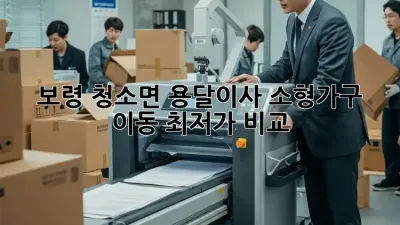 보령 청소면 용달이사, 소형가구 이동 최저가 비교!